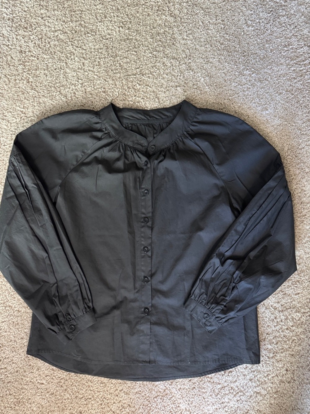 Black Button-Front Blouse